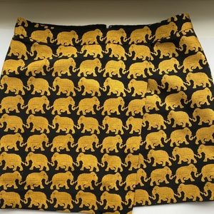 J Crew mini elephant print faux wrap skirt